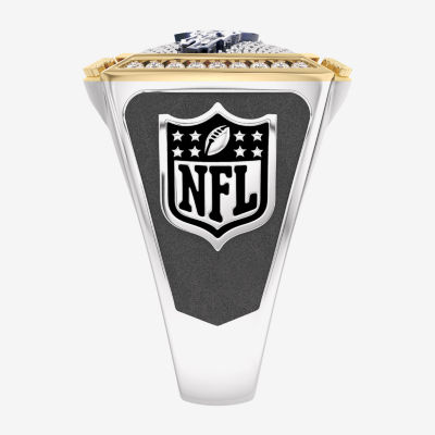 True Fans Fine Jewelry Denver Broncos Mens 1/2 CT. T.W. Natural White Diamond 10K Two Tone Gold Fashion Ring