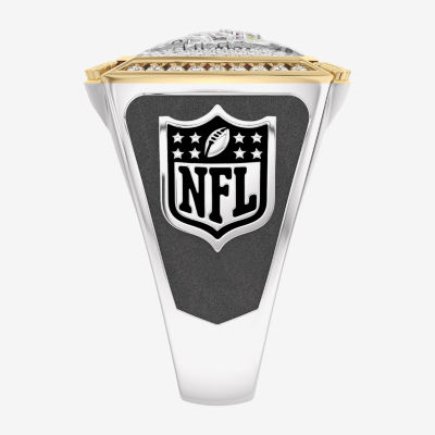 True Fans Fine Jewelry Minnesota Vikings Mens 1/2 CT. T.W. Natural White Diamond 10K Two Tone Gold Fashion Ring