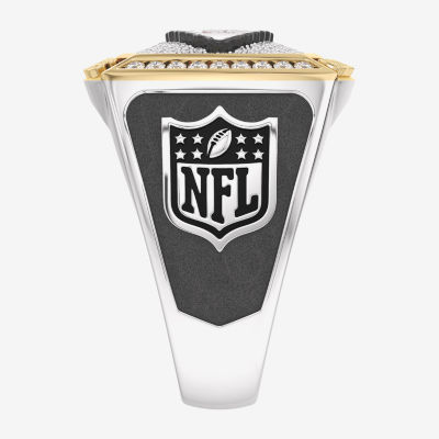 True Fans Fine Jewelry Kansas City Chiefs Mens 1/2 CT. T.W. Mined White Diamond 10K Two Tone Gold Fashion Ring