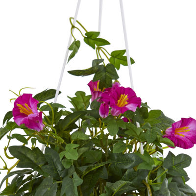 Nearly Natural 30” Petunia Hanging Basket Artificial Plant