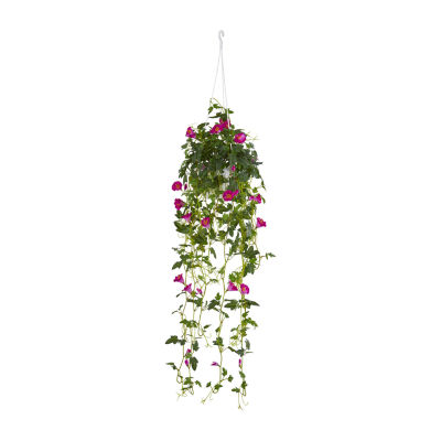 Nearly Natural 30" Petunia Hanging Basket Artificial Plant