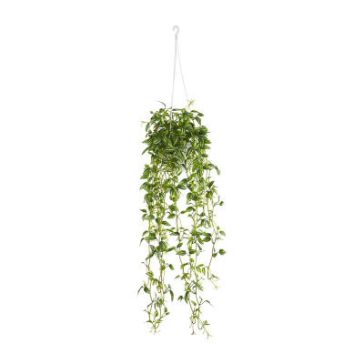 Nearly Natural Green Variegated Wandering Jew Hanging Basket Artificial Plant