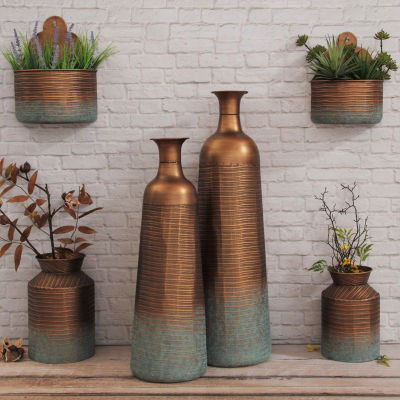 Cheungs Kyani Copper Planter Handmade 2-pc. Wall Mount Wall Basket