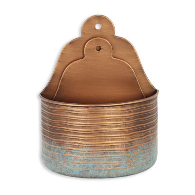 Cheungs Kyani Copper Planter Handmade 2-pc. Wall Mount Wall Basket