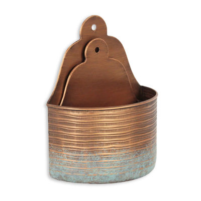 Cheungs Kyani Copper Planter Handmade 2-pc. Wall Mount Wall Basket