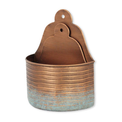 Cheungs Kyani Copper Planter Handmade 2-pc. Wall Mount Wall Basket