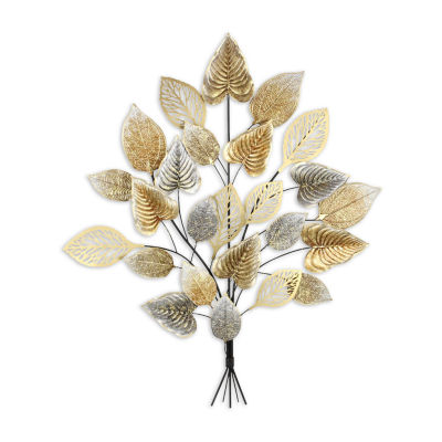 Cheungs Doria Rustic Fall Leaf Bouquet Metal Wall Art