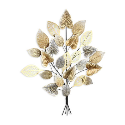 Cheungs Doria Rustic Fall Leaf Bouquet Metal Wall Art