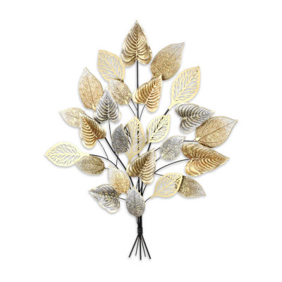 Cheungs Doria Rustic Fall Leaf Bouquet Metal Wall Art