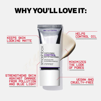 Smashbox Photo Finish Control Mattifying Primer Salicylic Acid Silkscreen Complex (10ml)