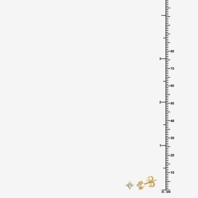 (G, Si1-Si2) Womens 1 CT. T.W. Lab Grown White Diamond 14K Gold Over Silver 3 Pair Jewelry Set