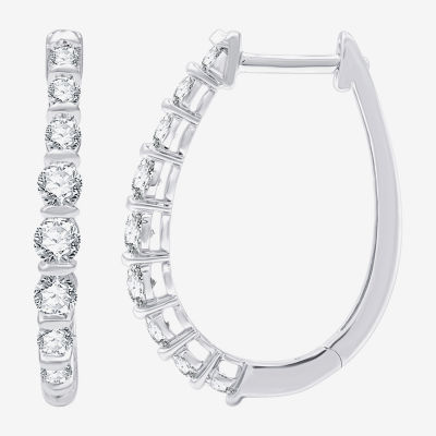 (G, Si1-Si2) Womens 1 CT. T.W. Lab Grown White Diamond 14K Gold Over Silver 3 Pair Jewelry Set