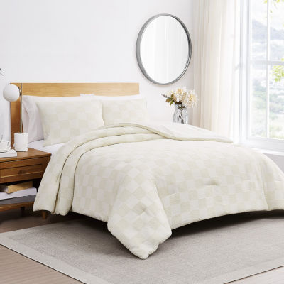 Truly Soft Textured Checkered 2-pc. Duvet Cover Set