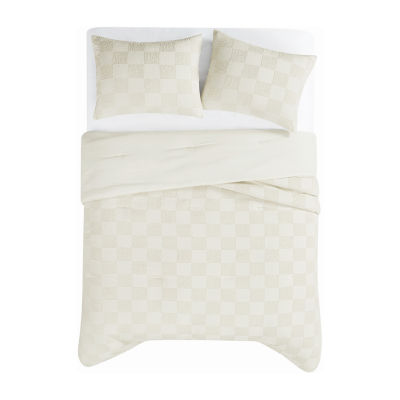 Truly Soft Textured Checkered 2-pc. Duvet Cover Set