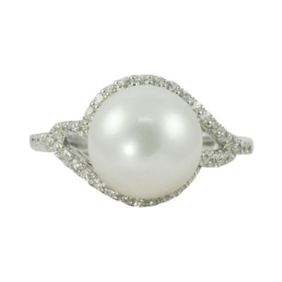 Cultured Freshwater Pearl & Lab-Created Sapphire Ring - JCPenney