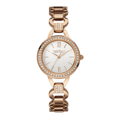 Caravelle New York® Womens Crystal-Accent Open Link Bracelet Watch 44L163
