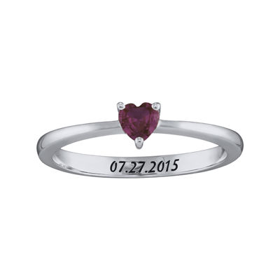 Personalized Girls Heart Birthstone RingJCPenney, Color White