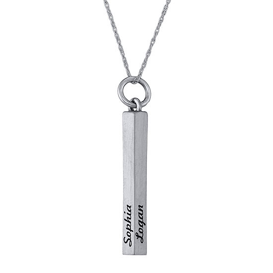 Personalized Rectangle Block Pendant Necklace - JCPenney