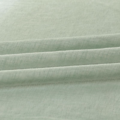 Exclusive Fabrics & Furnishing Solid Faux Linen Rod Pocket Sheer Single Curtain Panel