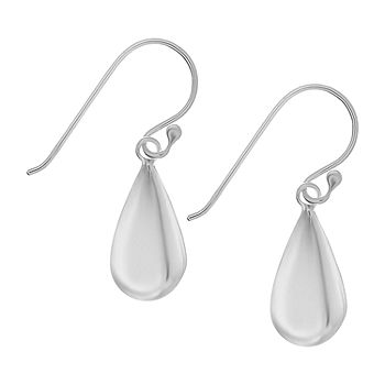 Sterling Silver Teardrop Fish Hook Dangle Earrings #E1088