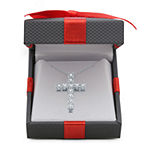 LIMITED TIME SPECIAL! Womens 1/10 CT. T.W. Genuine Diamond Sterling Silver Cross Pendant Necklace