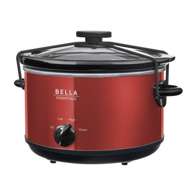 BELLA 4 Quart Slow Cooker with Glass Lid & Stoneware Pot - Holiday
