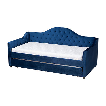 Perry Tufted Daybed With Trundle, One Size, Blue