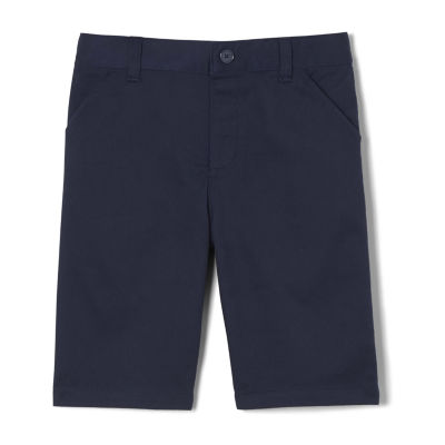 French Toast Girls Adjustable Waist Flat Front Shorts, Beige