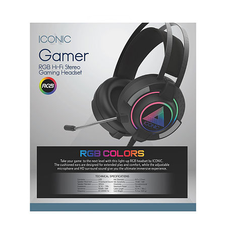 Iconic Gaming Headphones, One Size, Black