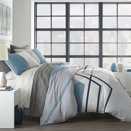 City Scene Thornton Duvet Cover Set, One Size, Blue