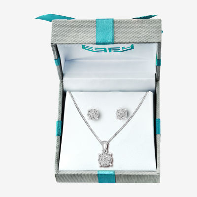 Effy Final Call Womens 1/2 CT. T.W. Natural White Diamond Sterling Silver Round 2-pc. Jewelry Set