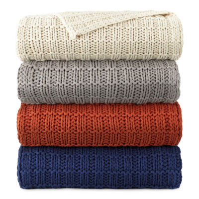 Fieldcrest Knit Midweight Throw JCPenney