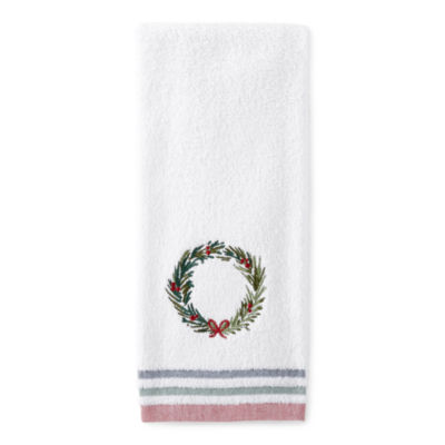 Avanti Holly Berry Embroidered Hand Towel