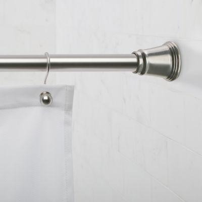 Zenna Home Maytex Basics Adjustable Shower Curtain Rod, Color Brushed