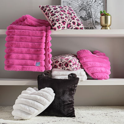 Juicy Couture Alexus Ultra plush Faux Fur Decorative Pillow, 20 x