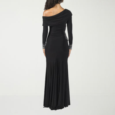 Premier Amour Womens Long Sleeve Embellished Evening Gown