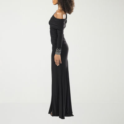 Premier Amour Womens Long Sleeve Embellished Evening Gown