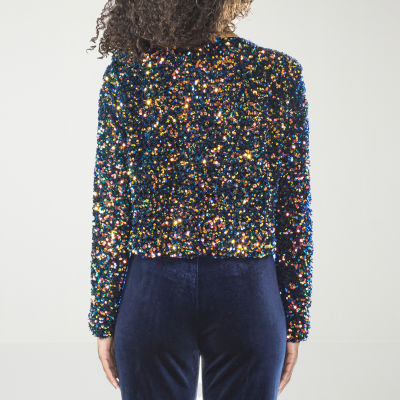 Premier Amour Sequin Lightweight Cropped Jacket