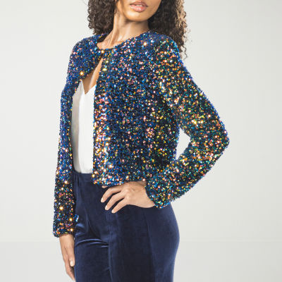 Premier Amour Sequin Lightweight Cropped Jacket