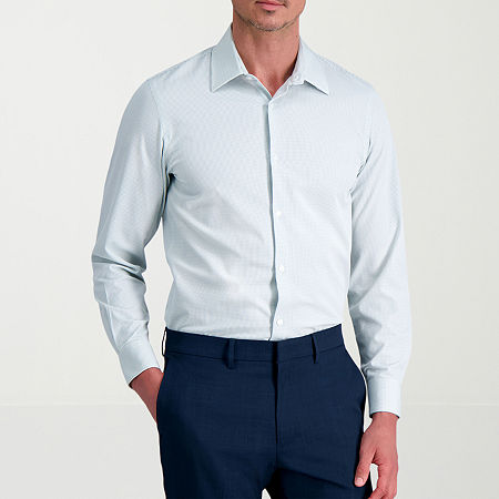 Haggar Smart Wash Mens Slim Fit Easy Care Long Sleeve Dress Shirt, 15-15.5 32-33, Green