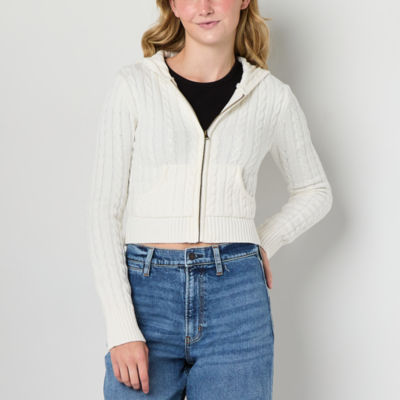 Arizona Juniors Womens Long Sleeve Zipper Cardigan