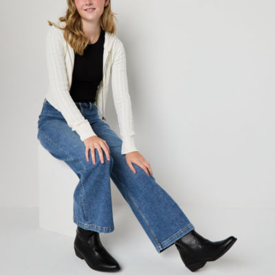 Arizona Juniors Womens Long Sleeve Zipper Cardigan