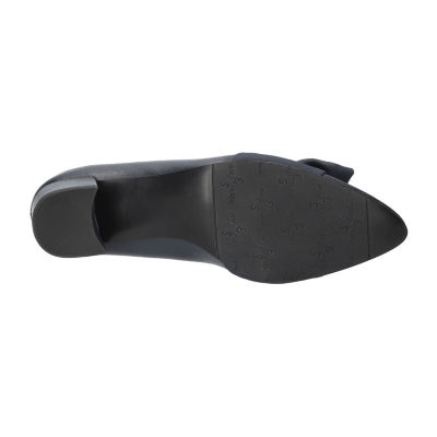 Easy Street Womens Pointed Closed Toe Block Heel Pumps
