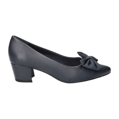 Easy Street Womens Pointed Closed Toe Block Heel Pumps