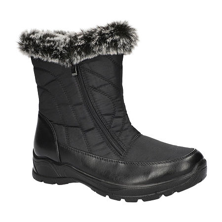 Easy Street Womens Flat Heel Snow Boots In Black