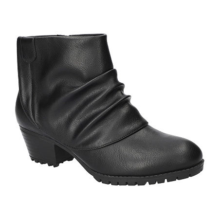 Easy Street Womens Block Heel Booties In Black