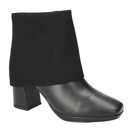 Easy Street Womens Block Heel Booties In Black