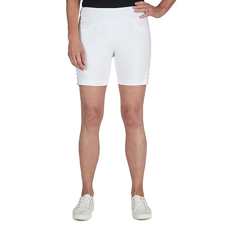 Hearts Of Palm Womens Mid Rise Pull-On Short, 18, White