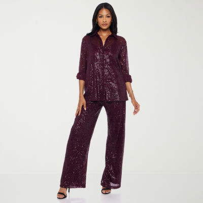 Premier Amour Long Sleeve Sequin Blouse or Pull-On Sequin Pant