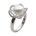 Cultured Freshwater Pearl & Diamond-Accent Ring